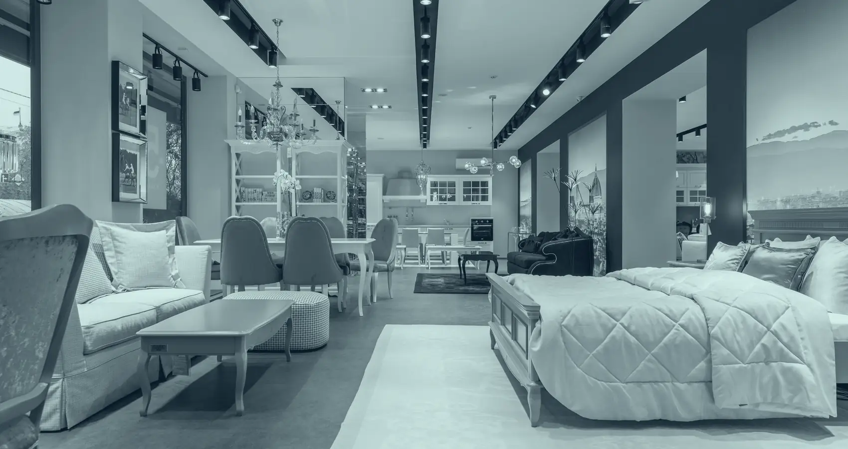 Showroom de exhibición de productos de varias marcas